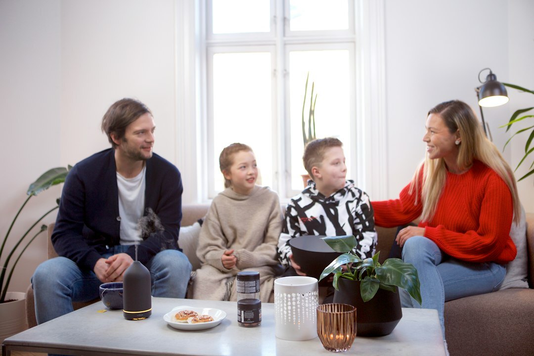 family discussing insurance plans