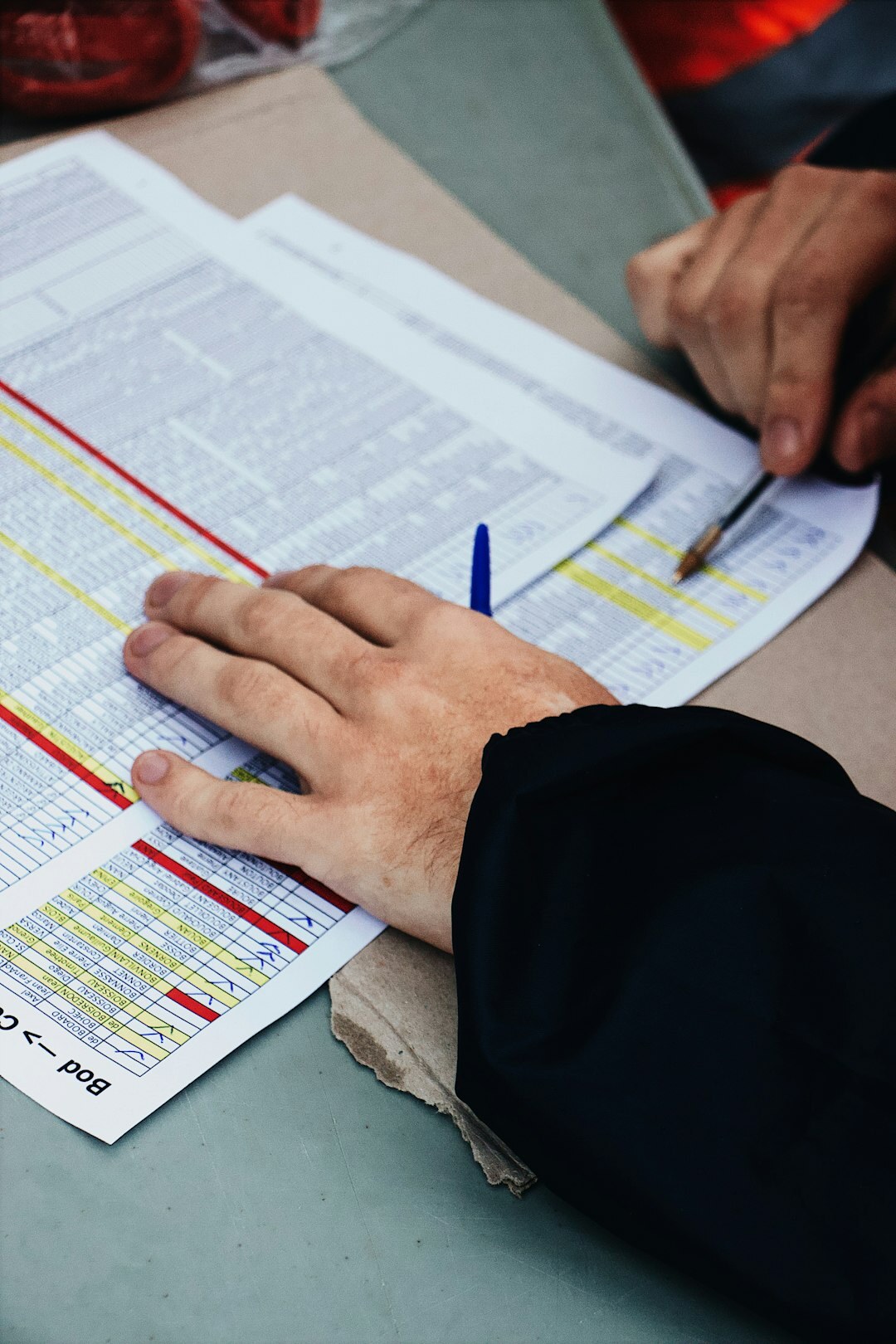 person checking documents
