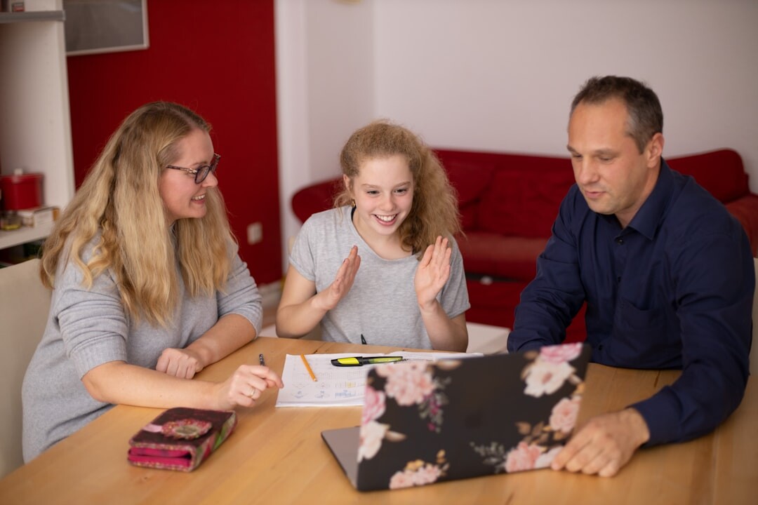 family discussing insurance